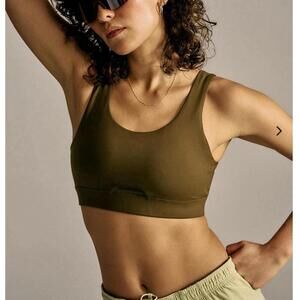 Outdoor Voices Coolform Bra Dark Olive XXS Yoga NWT Sports Bra